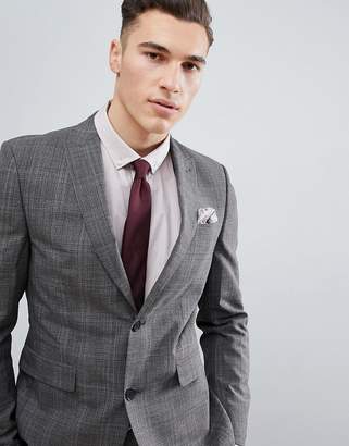 Next Skinny Suit Jacket In Natural Check