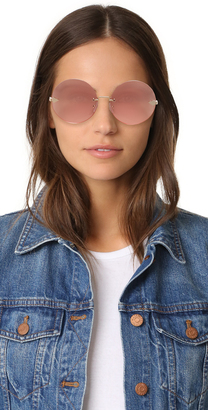 Linda Farrow Luxe Round Rose Gold Plated Sunglasses