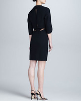 Thumbnail for your product : Ralph Rucci Crepe Zip-Front Illusion-Back Dress, Black