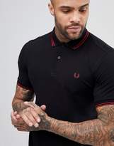 Thumbnail for your product : Fred Perry Slim Fit Twin Tipped Polo Shirt In Black