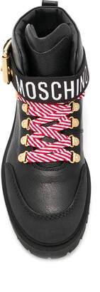 Moschino Logo Tape Ankle Boots