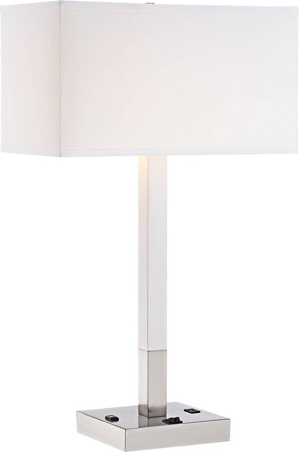 Possini Euro Design Modern Table Lamp with Hotel Style USB and AC Power