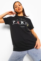 Thumbnail for your product : boohoo Paris Slogan Overiszed T Shirt
