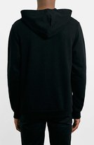 Thumbnail for your product : Topman Black Pullover Hoodie with Faux Leather Trim