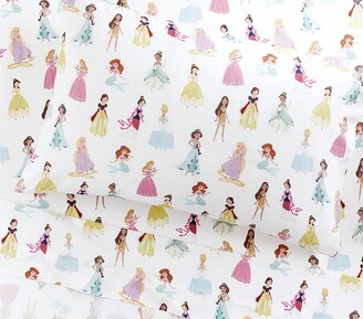 Pottery Barn Disney Organic Princess Pillowcase Standard White Pink 100% Cotton 