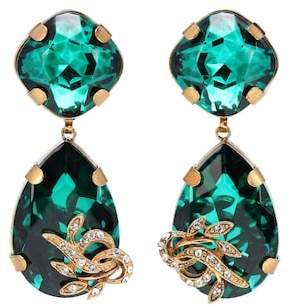 Dolce & Gabbana Crystal and brass clip-on earrings