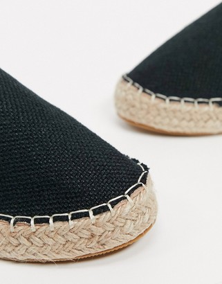Truffle Collection slingback woven espadrilles in black