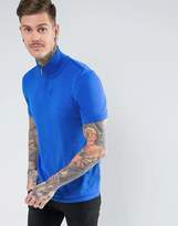 Thumbnail for your product : ASOS Half-Zip Muscle Fit Track Top In Blue