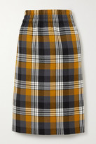 Thumbnail for your product : Dries Van Noten Checked Wool Midi Skirt - Mustard