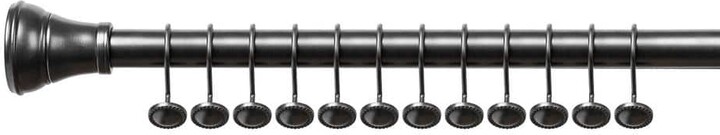 Utopia Alley Rustproof Zinc Shower Curtain Hooks Rings, Matte Black (Set of 12)