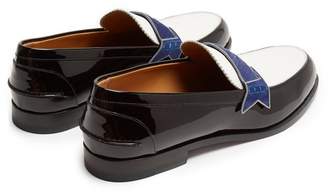 Christian Louboutin Monono Patent Leather Loafers - Mens - Black White