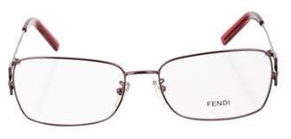 Fendi Embellished Square Eyeglasses Purple Embellished Square Eyeglasses