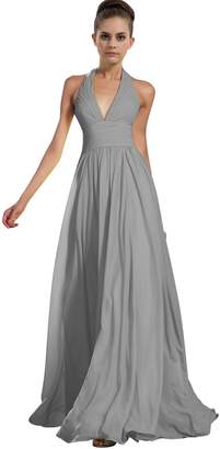 VaniaDress Women Halter Long Bridesmaid Dress Formal Evening Gowns V27LF US