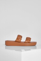 Thumbnail for your product : boohoo Chunky Ruched Double Strap Sandals