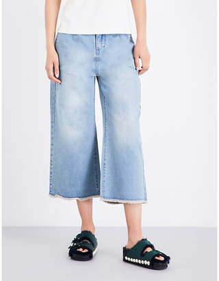Mo&Co. High-rise flared cropped jeans