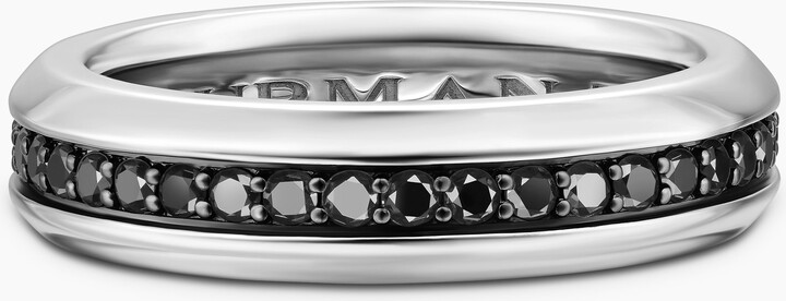 David Yurman Streamline? Band Ring in 18K White Gold with Black Diamonds | Men's | Size 9