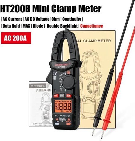 YINGHUA First picture~Clamp Multimeter DC Curent Clamp Meter Digital professional True RMS Capacitance AC DC Ohm Hz C/F pinza Amperimetrica Tester(Gold...