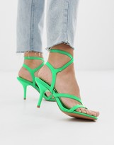 green mid heel sandals