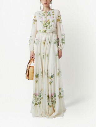 Giambattista Valli Floral-Print Belted Maxi Dress