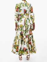 Thumbnail for your product : Borgo de Nor Clarissa Botanical-print Cotton Shirt Dress - White Multi