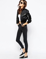 Thumbnail for your product : ASOS Cropped Bomber Jacket