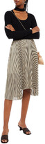 Thumbnail for your product : Maje Jungla pleated metallic striped knitted skirt