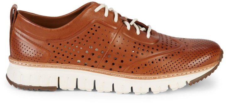 zerogrand perforated leather sneaker