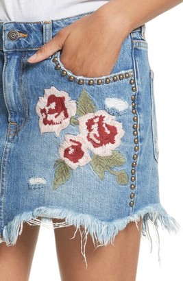 Free People Women's Wild Rose Embroidered Miniskirt