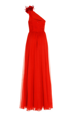Andrew Gn One Shoulder Flower Gown