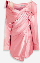 Thumbnail for your product : Alexander Wang Draped dégradé silk-satin mini shirt dress