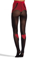 Thumbnail for your product : Pretty Polly Claddagh" Heart Tromp L'oeil Tights