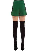 Thumbnail for your product : Elie Saab Crepe Shorts W/ Velvet Hearts