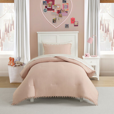 Pom-Pom Solid Kids Bedding Set Includes Printed Sheet Set By Sweet Home Collection®