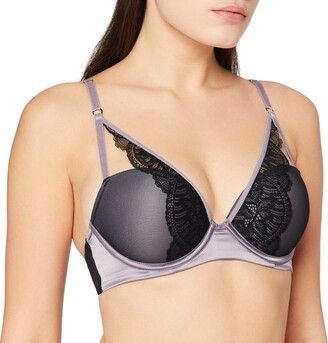 New Look Lilac Satin Lace Trim Push Up Bra - ShopStyle