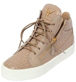 Giuseppe Zanotti D 20mm Embossed Leather Mid Top Sneakers
