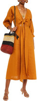 Thumbnail for your product : Nicholas Tie-front Linen Midi Dress