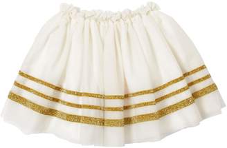 Billieblush Glittered Striped Stretch Tulle Skirt
