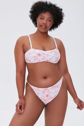 Forever 21 Women's Floral Print String Bikini Bottoms in Pink/White, 1X -  ShopStyle Plus Size Swimwear