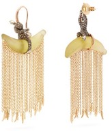 Thumbnail for your product : Bibi Van Der Velden - Monkey Chain Diamond & 18kt Gold Earrings - Yellow