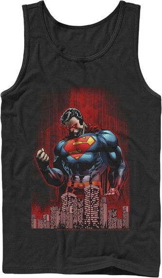 Dc Comics Men'sSupermanHeroStreaksTankTop-Black-Large
