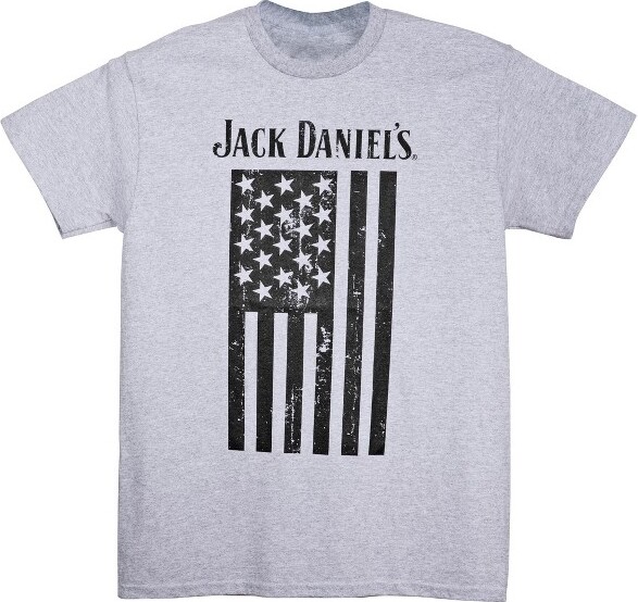 Jack Daniels MensJackDaniel'sMonochromeAmericanFlagT-Shirt-Large