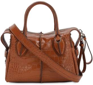 Tod's Croc Embossed Leather Top Handle Bag
