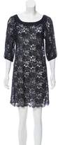 Thumbnail for your product : Diane von Furstenberg Semi-Sheer Lace Mini Dress Navy Semi-Sheer Lace Mini Dress