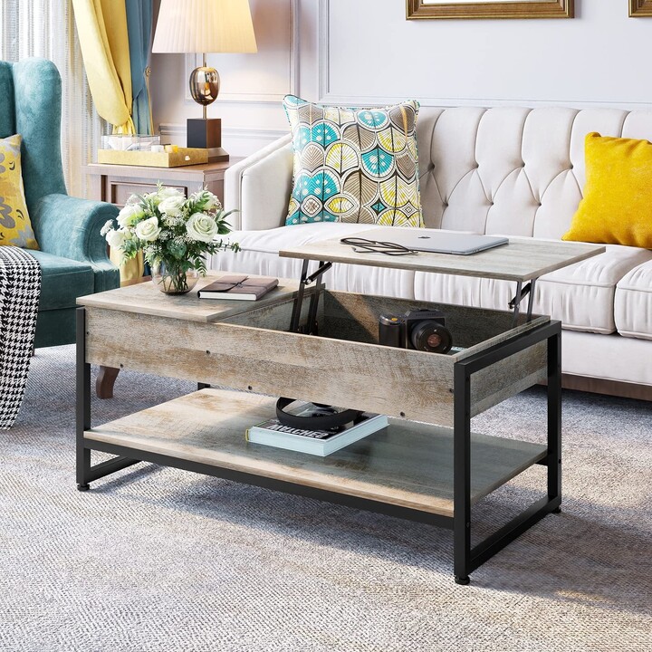 Howcool YITAHOME Lift Top Coffee Table with Storage, Side Drawer