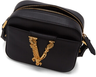 Versace Black Virtus Camera Clutch Bag