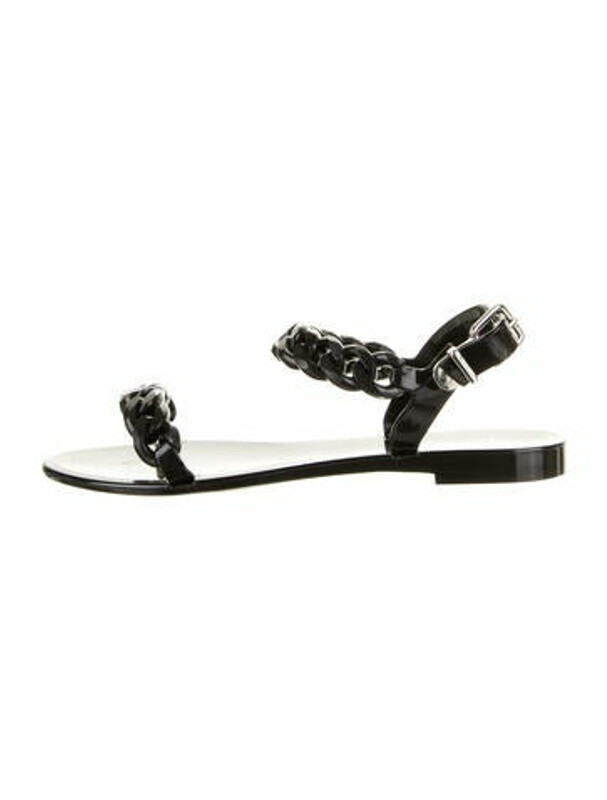 Givenchy Rubber Braided Accents Slingback Sandals Black - ShopStyle