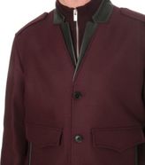 Thumbnail for your product : The Kooples Leather-trim wool-blend jacket