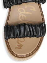 Thumbnail for your product : Sam Edelman Kerin Ankle-Tie Ruched Leather Flatform Espadrilles