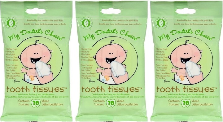 My Dentist's Choice Tooth Tissues Wipes 30ct 3-Pack 90qty Baby & Toddler Smiles