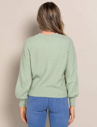 Ever New Elissa Blouson-Sleeve Wool Sweater